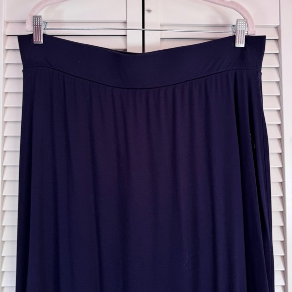 BODEN Jersey Pull On Navy Maxi Skirt Lagenlook Boho Size 16 Long - Picture 2 of 6